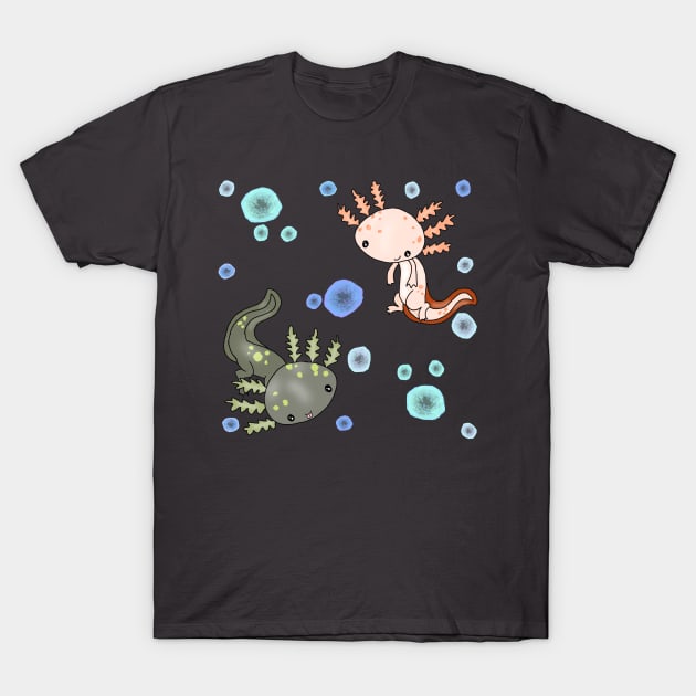 Bubbly Axolotl T-Shirt by Fickle and Fancy